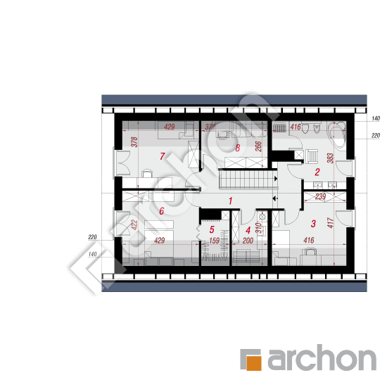 Проект будинку ARCHON+ Будинок в ізопірумі 3 План мансандри