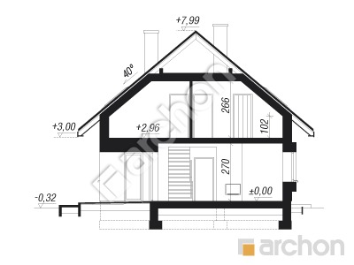 Проєкт будинку ARCHON+ Будинок в ізопірумі 3 Розріз будинку
