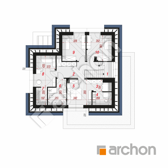 Проект дома ARCHON+ Вилла Миранда 20 (Г2) План мансандри