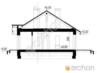 Проект дома ARCHON+ Дом в ежевике 2 вер.2 Розріз будинку