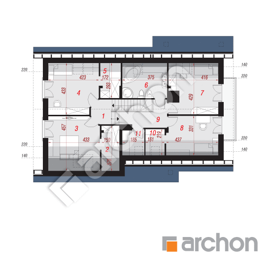 Проект будинку ARCHON+ Будинок в айдаредах (Г2П) План мансандри