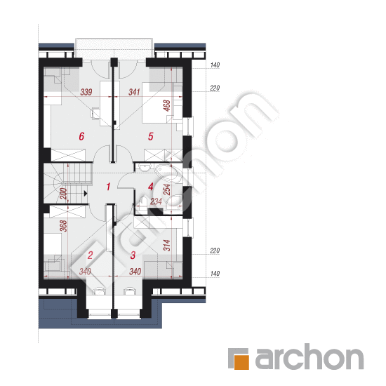 Проект будинку ARCHON+ Будинок в клематисах 12 (Б) вер. 3 План мансандри