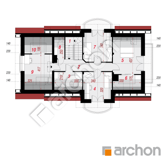 Проект будинку ARCHON+ Будинок в лобеліях 2 вер.2 План мансандри