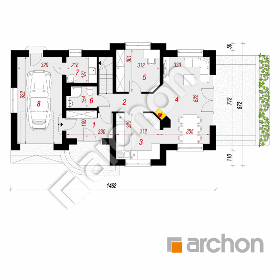 Проект дома ARCHON+ Дом в лобелиях 2 вер.2 План першого поверху