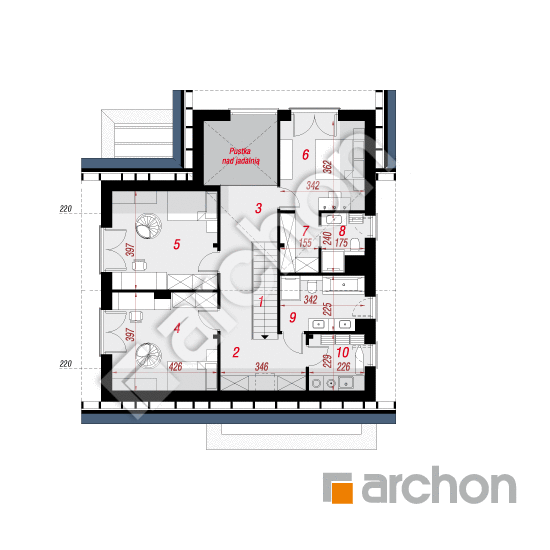 Проект будинку ARCHON+ Будинок під гледичіями (Г) План мансандри
