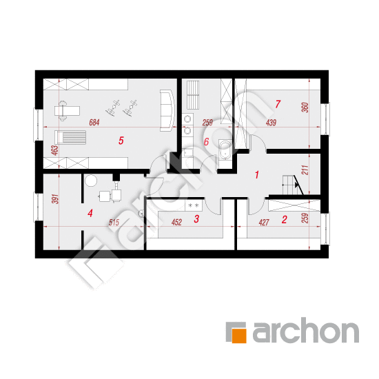 Проект будинку ARCHON+ Будинок в мекінтоші (ВП) План підвалу