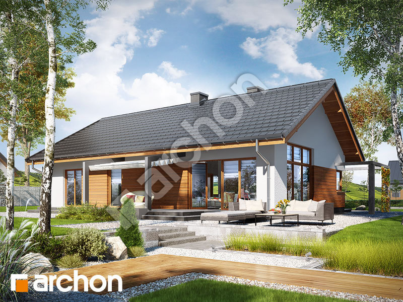Проект дома ARCHON+ Дом в мекинтошах (ВП) Вид 1