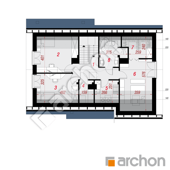 Проект будинку ARCHON+ Будинок в хризантемах (А) План мансандри