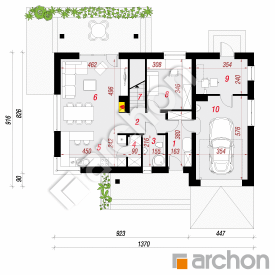 Проект будинку ARCHON+ Будинок в хризантемах (А) План першого поверху