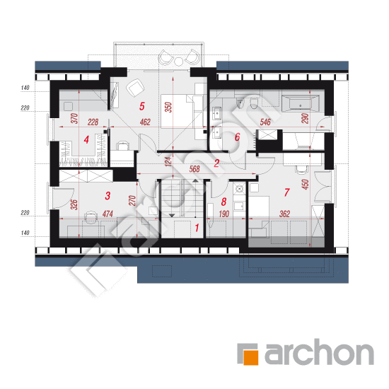 Проект дома ARCHON+ Дом в журавках 9 План мансандри
