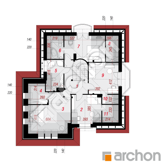 Проект дома ARCHON+ Дом в бергамотах (Г2Т) План мансандри