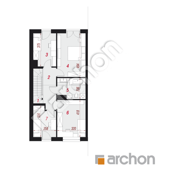Проект будинку ARCHON+ Будинок під гінко 12 (ГБА) План мансандри