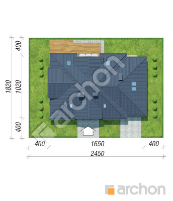 Проект дома ARCHON+ Дом в сливах (ГП) Ситуація