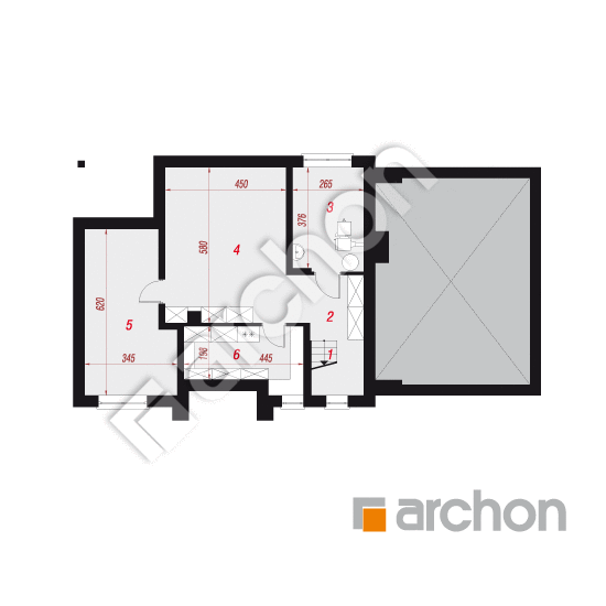 Проект дома ARCHON+ Дом в сливах 2 (Г2П) План підвалу