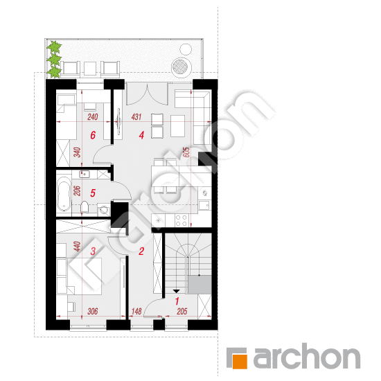 Проект дома ARCHON+ Дом в фиалках 16 (Р2Б) вер.2  План мансандри