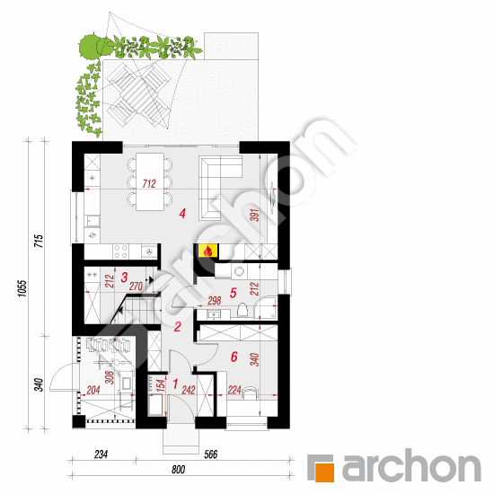 Проект будинку ARCHON+ Будинок під лімбами План першого поверху