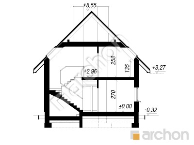 Проект дома ARCHON+ Дом под лимбами Розріз будинку