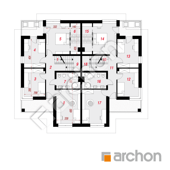 Проект дома ARCHON+ Вилла Юлия 9 (Р2) План першого поверху