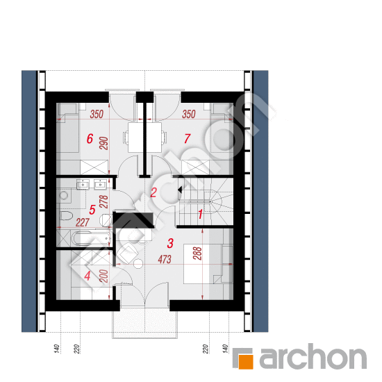 Проект дома ARCHON+ Дом на пригорке (Н) План мансандри