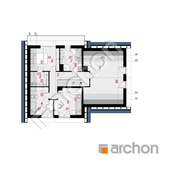 Проект будинку ARCHON+ Будинок в аморфах 3 (Г2) План мансандри
