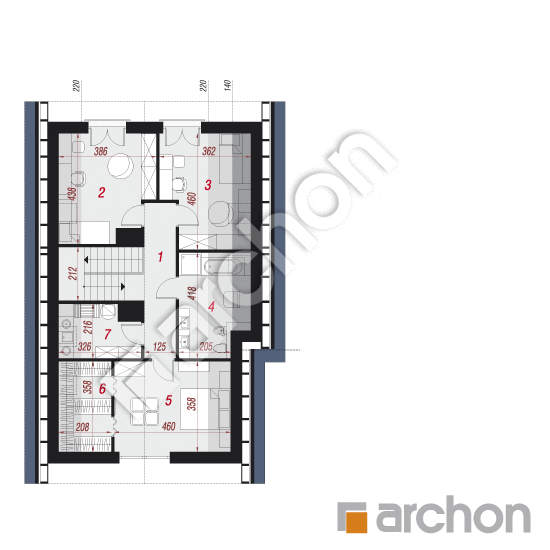 Проект будинку ARCHON+ Будинок в ліголях (М) План мансандри