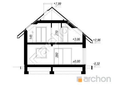 Проєкт будинку ARCHON+ Будинок в ліголях (Мп) Розріз будинку