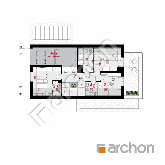 Проект дома ARCHON+ Дом в келлерисах (Г2) План мансандри