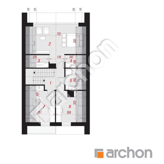 Проект будинку ARCHON+ Будинок в папаверах  План мансандри