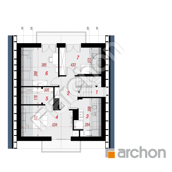 Проект будинку ARCHON+ Будинок в рододендронах 21 (H) План мансандри