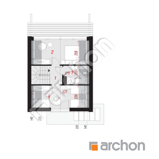 Проект будинку ARCHON+ Літній будиночок в голокупнику План мансандри