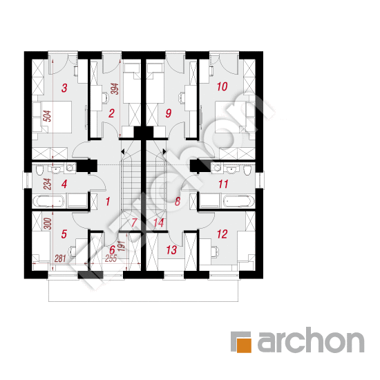 Проект дома ARCHON+ Дом в ривиях (ГР2) План мансандри