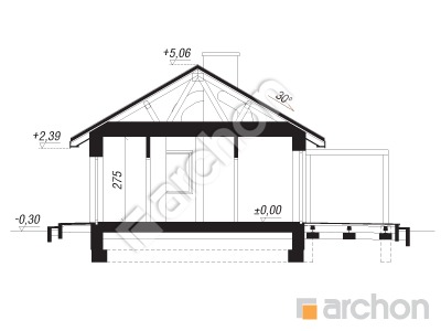 Проєкт будинку ARCHON+ Будинок в коручках 8 Розріз будинку