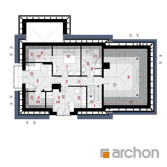 Проект будинку ARCHON+ 'Будинок в сливах 3 (Г2) План мансандри