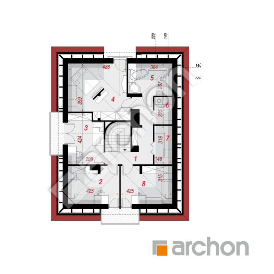 Проект будинку ARCHON+ Будинок в абеліях вер.2 План мансандри