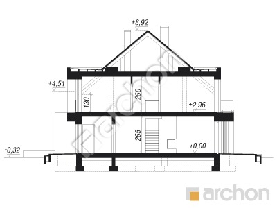 Проєкт будинку ARCHON+ Будинок в клематисах 29 Розріз будинку