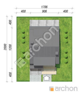 Проєкт будинку ARCHON+ Будинок в клематисах 29 Ситуація