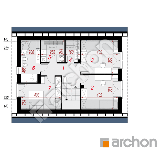 Проект будинку ARCHON+ Будинок в малинівці 14 (Е) ВДЕ План мансандри