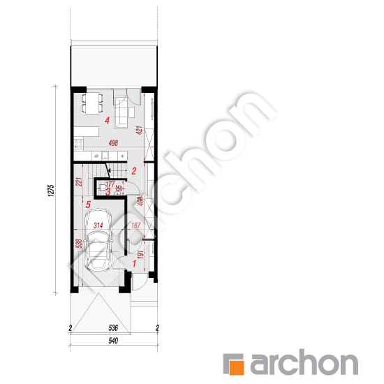 Проект будинку ARCHON+ Будинок в чорній смородині (ГС) План першого поверху