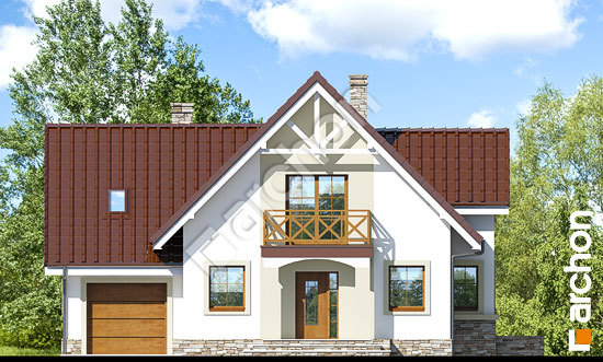 Передній фасад Будинок в абрикосах 2 вер. 2