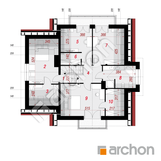 Проект будинку ARCHON+ Будинок в абрикосах 2 вер. 2 План мансандри
