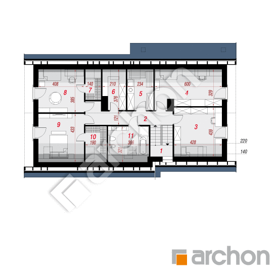 Проект будинку ARCHON+ Будинок в джонатанах 2 (Г2) План мансандри