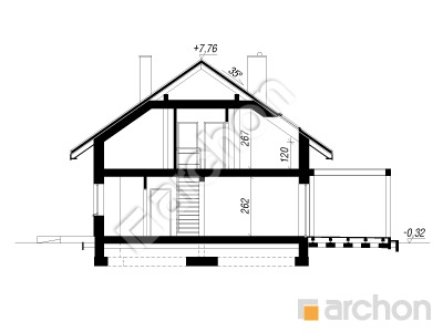 Проект дома ARCHON+ Дом в аурорах 14 (Г2) Розріз будинку
