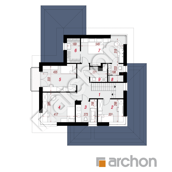 Проект дома ARCHON+ Вилла Элиза 5 (Г2) План першого поверху