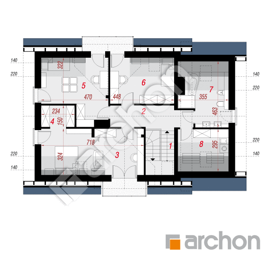 Проект будинку ARCHON+ Будинок в ясенніках План мансандри