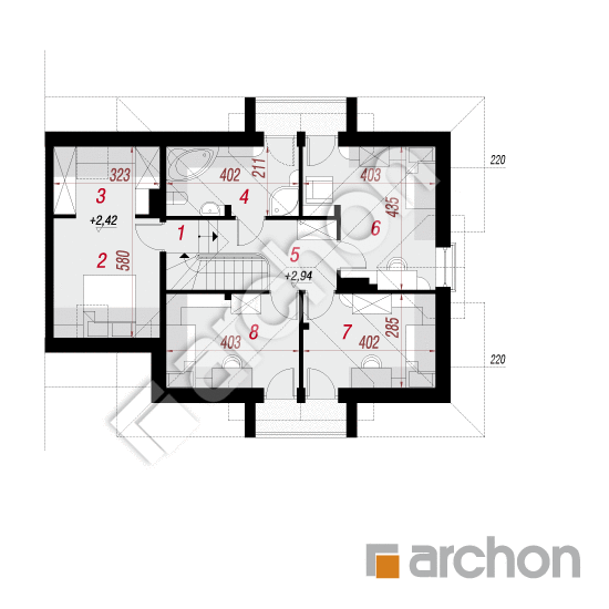 Проект дома ARCHON+ Дом в мирте 4 (Б) вер.3 План мансандри