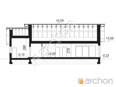 Проєкт будинку ARCHON+ Будинок у вівсянниці 4 (Г) Розріз будинку