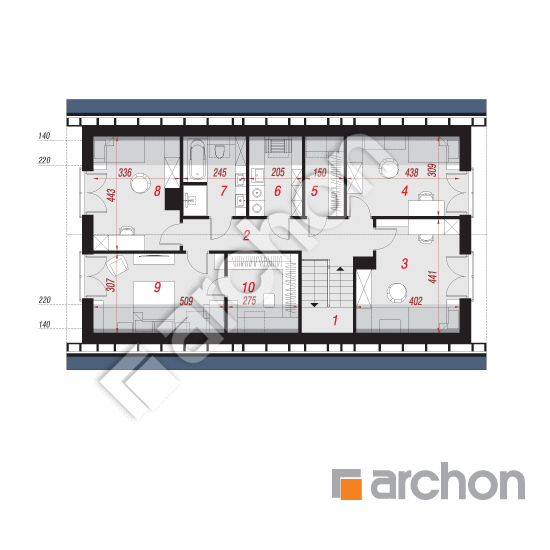 Проект дома ARCHON+ Дом в малиновках 14 (ГА) План мансандри