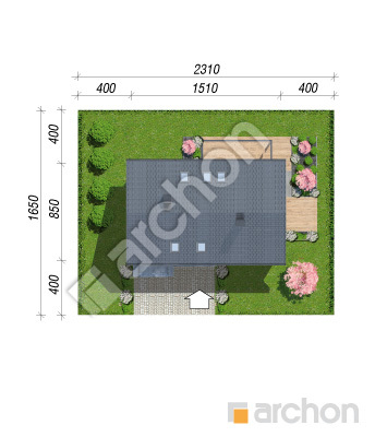 Проект дома ARCHON+ Дом в малиновках 14 (ГА) Ситуація