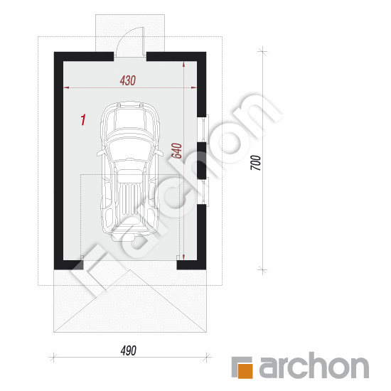 Проект дома ARCHON+ Г33 - Одноместный гараж План першого поверху