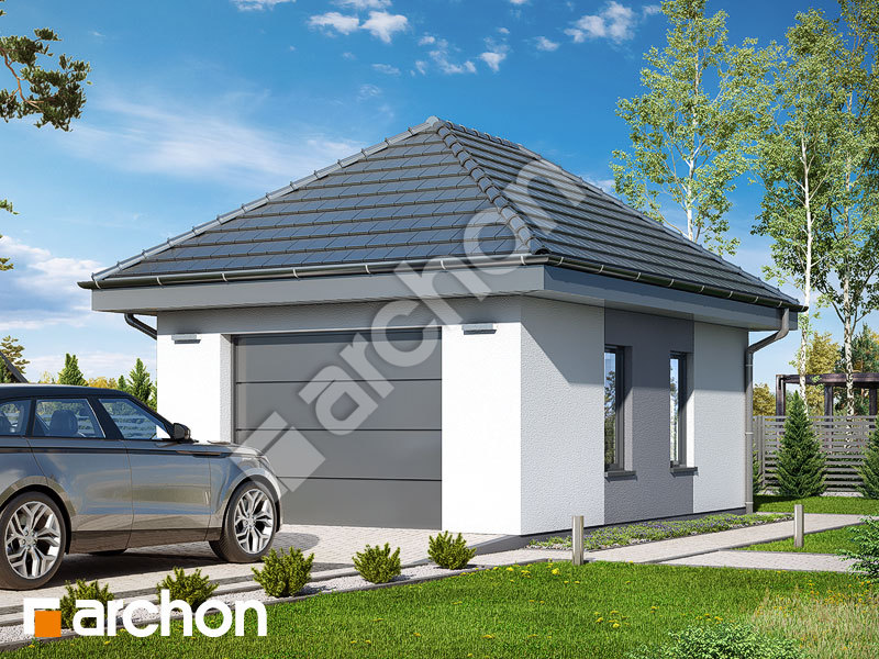 Проект дома ARCHON+ Г33 - Одноместный гараж Вид 1